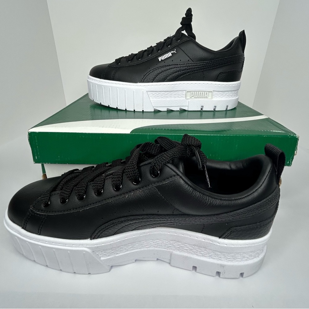 Puma Women's Black and White Platform Sneakers